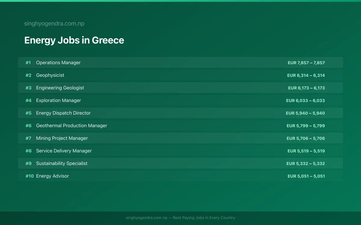 Highest Paying Jobs in Energy in Greece 2026 | SalaryPedia by Singh Yogendra