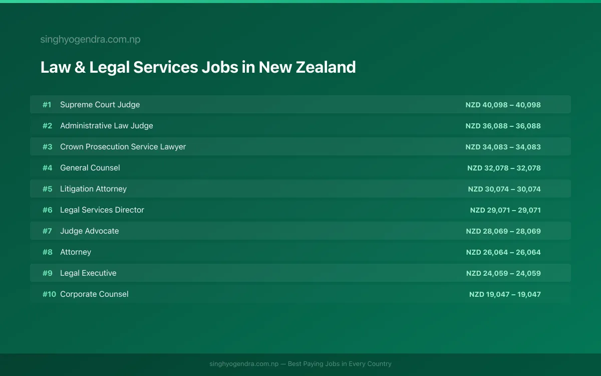 Highest Paying Jobs in Law & Legal Services in New Zealand 2026 Highest Paying Jobs in Law & Legal Services in New Zealand 2026 | SalaryPedia by Singh Yogendra