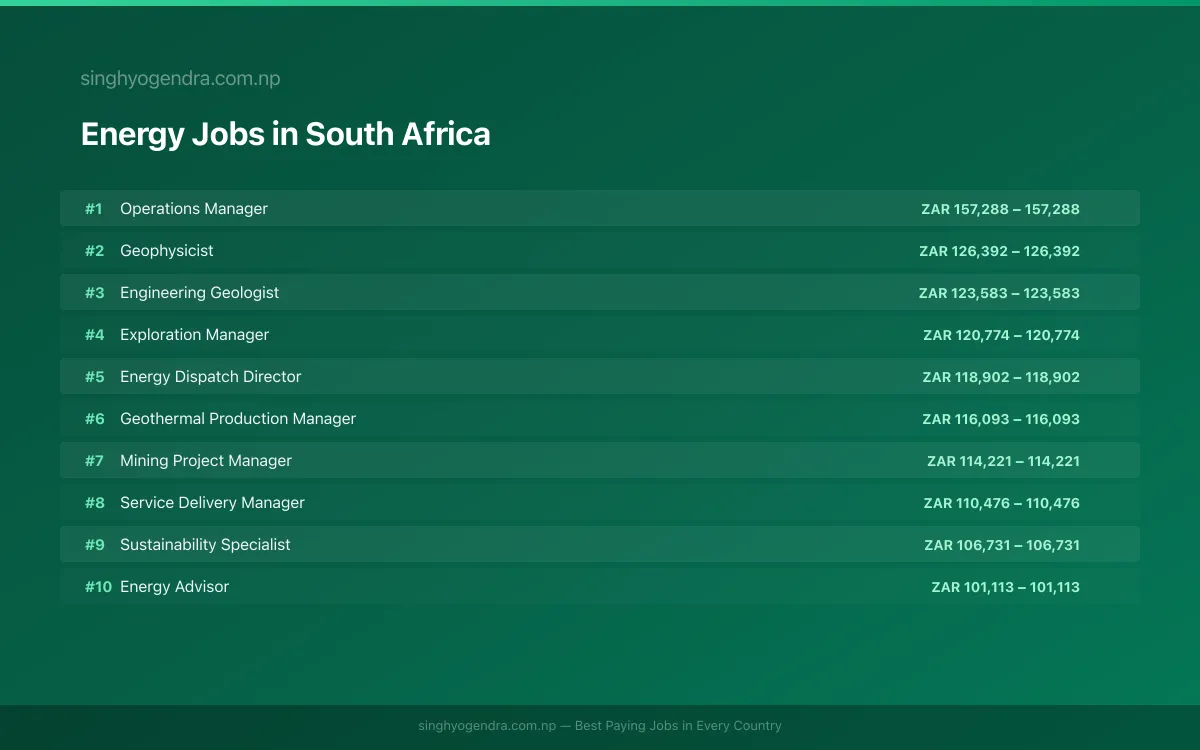 Highest Paying Jobs in Energy in South Africa 2026 Highest Paying Jobs in Energy in South Africa 2026 | SalaryPedia by Singh Yogendra